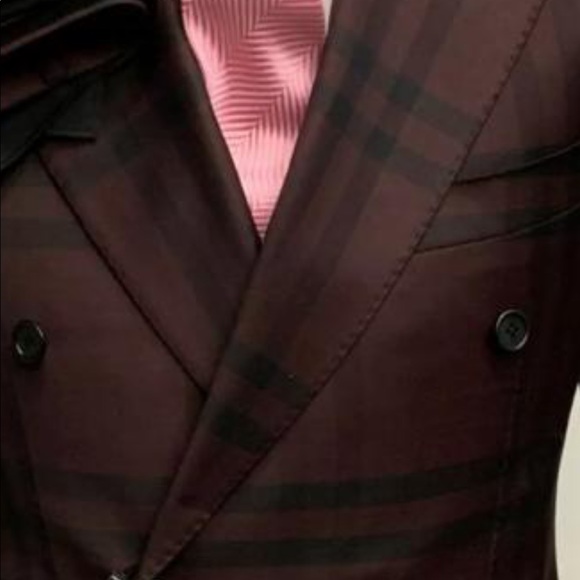 Stunning super 150 Cerruti handmade chocolate brown/ black Burberry print suit - Picture 2 of 5